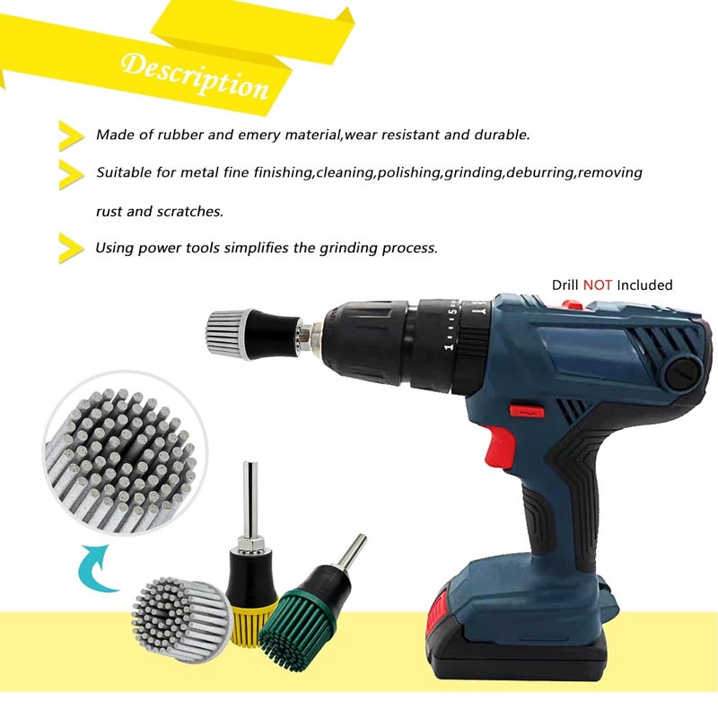 HIEMTE HIEMIE Tools 1Inch Bristle Disc Grit 120# (White) with 1 Inch Shank Attachment Abrasive Coating Removal Disc for Metal - Image 4